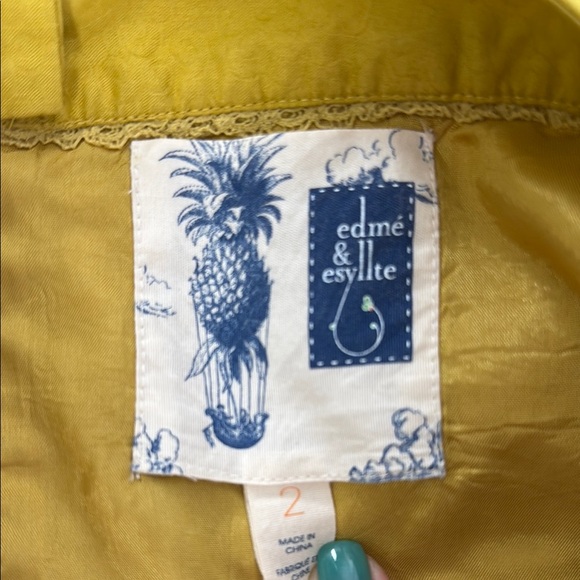 Anthropolologie‎ Edme & Esyllte Tulip Skirt Mustard Yellow Size 2 Floral Mini - Picture 2 of 8
